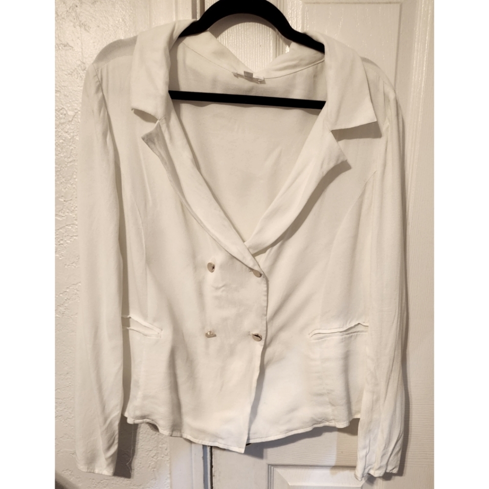 Leith Double Breast White Jacket Size 1X